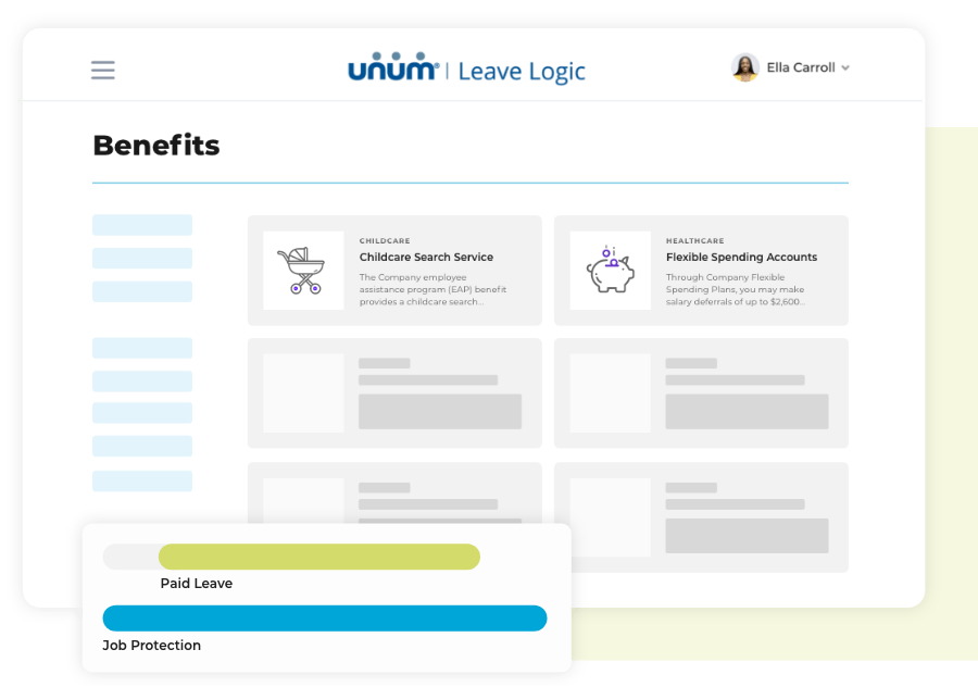 Benefits User Interface image