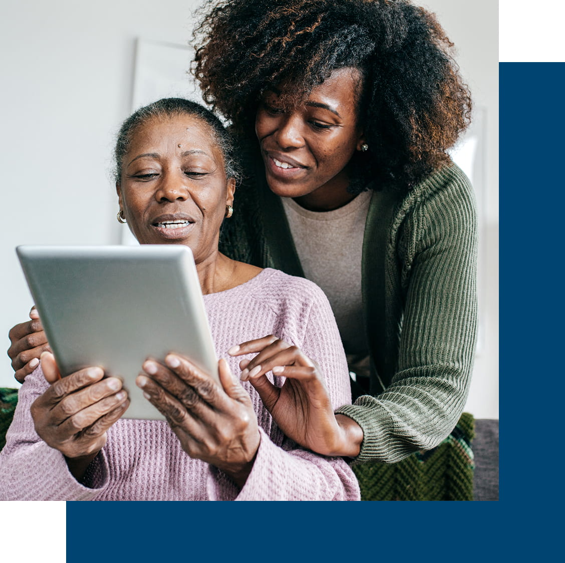 Mother and daughter reading
