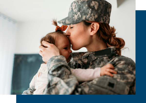 Mother embracing child imagery