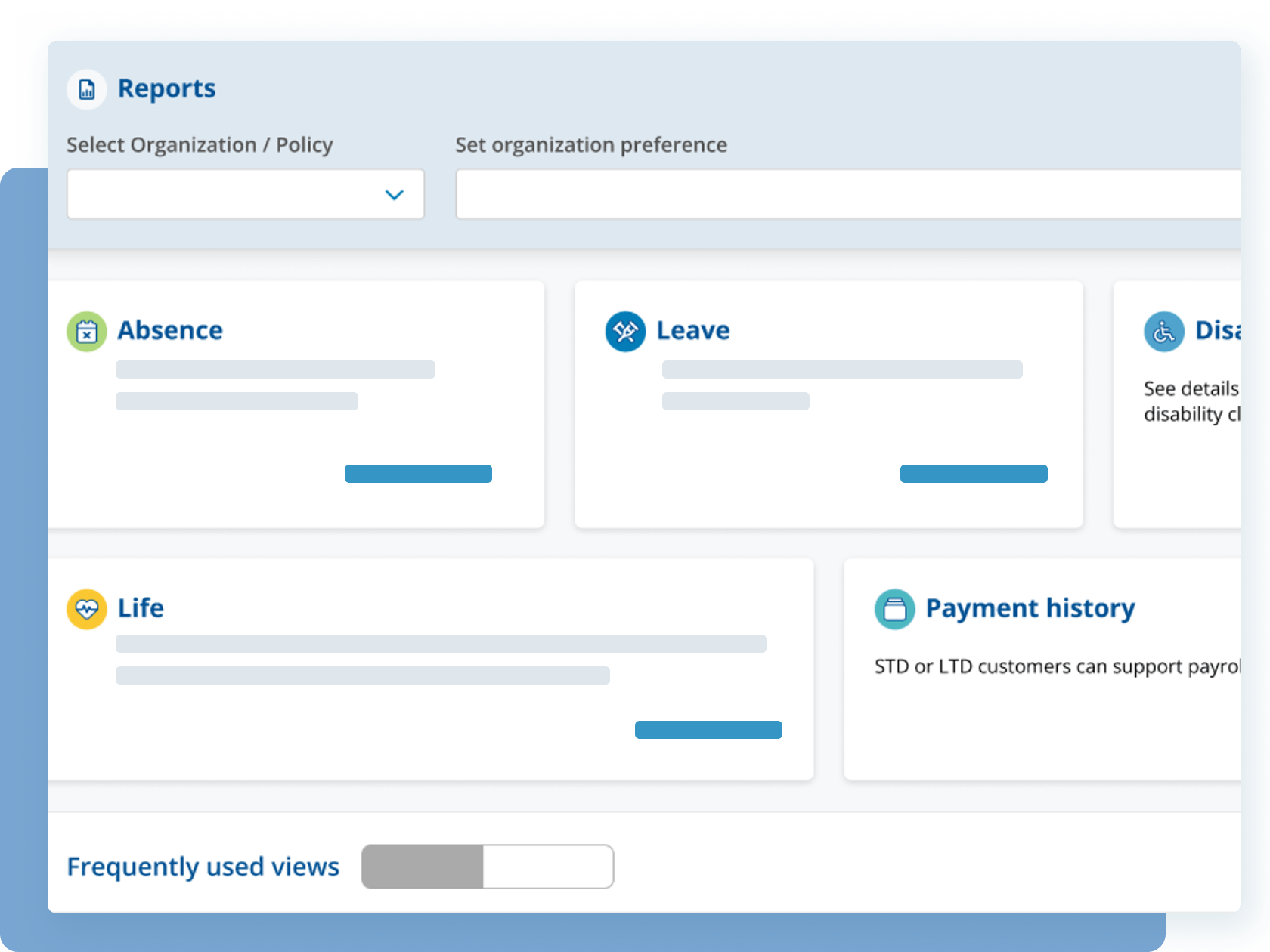 reports dashboard screen